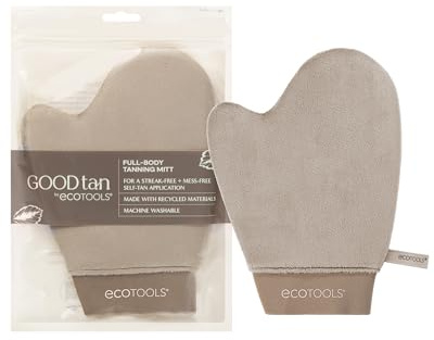 EcoTools Good Tan Full-Body Tanning Mitt, For Self Application, Use Soft Tanner Mitt With Mousse, Lotions, & Waters, Eco Friendly Sunless Applicator, Vegan, & Cruelty-Free, 1 Count