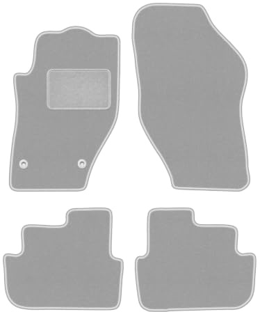 Velours-Fußmatten passend für Peugeot 308 CC 2007-2013, Grau, OSLO | passend für Cabrio; Velours-Teppich (Polypropylen), ca. 6,5 mm; rutschfest, runde Befestigungen (Typ CP)