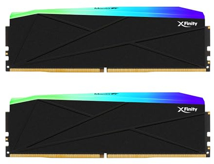 V-Color Manta XFinity RGB DDR5 32GB (16GBx2) 8000MHz CL38 1.45V RGB Gaming Desktop Upgrade RAM (Intel XMP 3.0 & AMD Expo CompatibleU-DIMM Memory Module SK Hynix IC - Black (TMXFL1680838KWK)