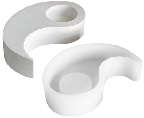 Yin und Yang Silikonform, Tai Chi Kerzen-Form, Yin und Yang Zement-Kerzenbehälter, Silikonformen für Tai Chi Yin und Yang, Kerzenhalter aus Silikon