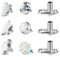WillTen 6Pcs Dermal Anchor Aufsatz with 3Pcs Base Microdermals, Dermal Anchor Piercing 316L Chirurgenstahl mit CZ Opal Stein Aufsatz Silber