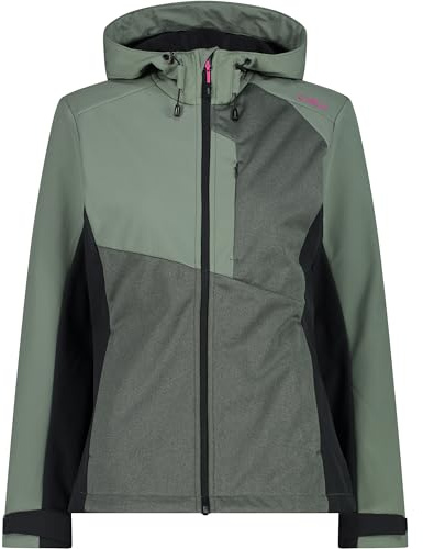 CMP Damen Giacca Da Donna Con Cappuccio Fisso in Softshell Melange Jacke