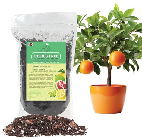 Citrus Tree Potting Soil Mix, Special Blend for Indoor Oranges, Lemons, Limes and More - (2 Liters Bag)
