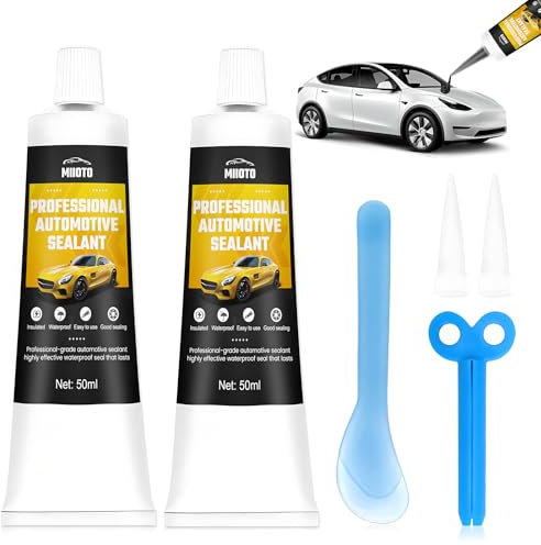 Miioto Colle a Pare Brise, Colle pour Joint de Portiere Voiture, Mastique Carrosserie Voiture, Durcissement Rapide, Résistant à la Chaleur, Adapté au Scellement des Carrosseries, Fenêtres,Toits -100ml
