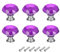 Crystal Drawer Knobs from Hotooldo -40mm Glass Drawer Knobs Crystal Door Handles Diamond Shaped Pulls with Screw for Home Kitchen Office Chest Cabinet Drawer,6Pcs Purple-Silver Base