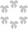 PATIKIL Bow Rhinestone Patches, 6 Pcs Bow Shape Sew/Iron on Applique Patches Rhinestone Applique Glitter Crystal Patches for Shoes Clothes Pants Bags Hats Shirts DIY Crafts, Silver