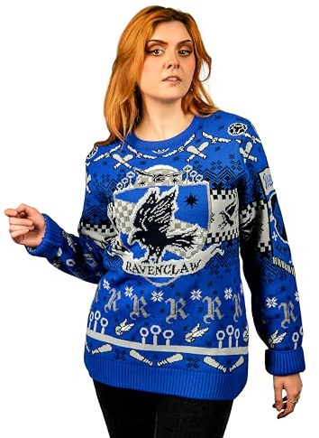 Harry Potter Ravenclaw Weihnachtspullover Geschenk für Damen und Herren