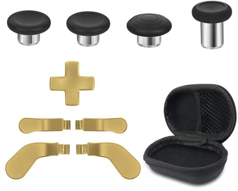Baguettes métalliques pour manette Xbox Elite Series 2 - Kit de boutons magnétiques de rechange comprenant 4 joysticks magnétiques interchangeables, 4 pagaies, 1 D-pad standard, pièces d'accessoires