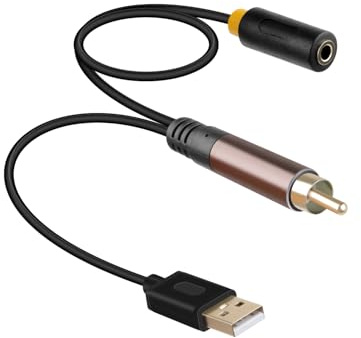 YANBORONSN Digital Coaxial RCA Interface to 3.5mm Female with USB Power Cable for TVs, Set-top Boxes, PS4, and Other Devices 20CM