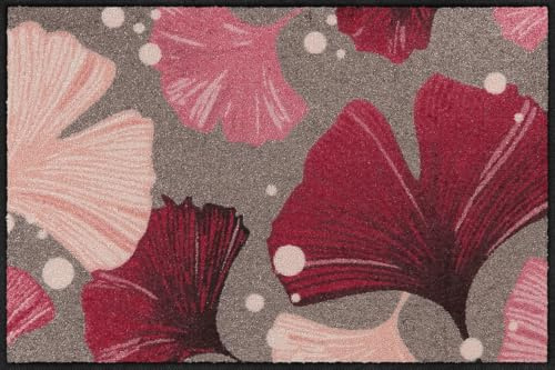 Salonloewe Fussmatte Ginkgo Dance Rose I Schmutzfangmatte & Fußabtreter für Innen 50 x 75 cm