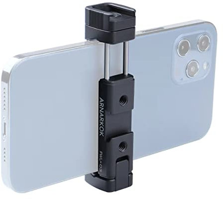 Metal Phone Tripod Mount w Rotatable Cold Shoe,Compatible with iPhone Cellphone Tripod Mount Adapter,Smartphone Mount for Tripod,Tripode Phone Mount,Video Recording Vlogging Rig