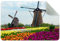 Fußmatte Custom Indoor Welcome Door Mat Dutch Windmill with Tulips Home Decorative Entry Rug Garden/Kitchen/Bedroom Mat Non-Slip Rubber 60x40 CM