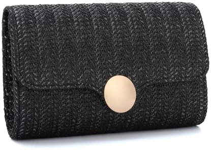 Freiesoldaten Stroh Geflochtene Clutch Geldbörse für Frauen Sommer Strand Elegante Abendtasche mit Kette