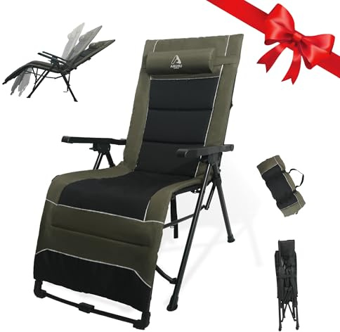 ARURU Zero Gravity Stühle mit Abnehmbarer Auflage – Faltbare Camping- & Sonnenliegen aus Teslin, bis 200kg belastbar, 3-Fach verstellbar, Relaxstuhl für Garten & Balkon