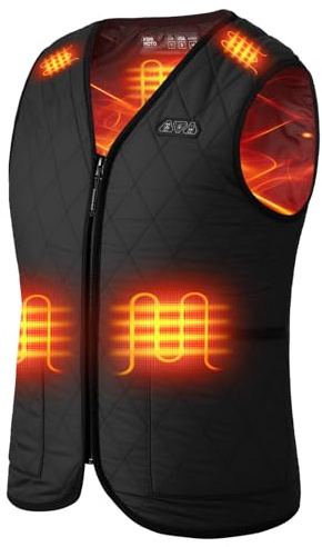 KEMIMOTO Women's Heated Gilet, USB Vest, 8 Heating Zones, 3 Levels | 2 independent control buttons, soft & washable fabric, works with 5V/2A power bank