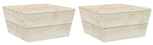 SDWEHO7 2er Set Gartentische Balkontisch Outdoor Tisch Beistelltisch Garten Couchtisch Terrassentisch Gartenmöbel 60x60x30 cm Imprägniertes Fichtenholz