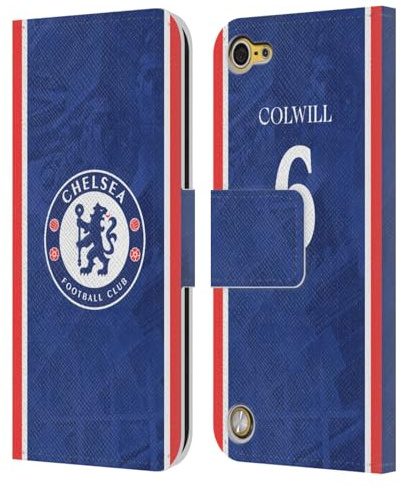 Head Case Designs Offizielle Chelsea Football Club Levi Colwill 2025/26 Spieler Home Kit Leder-Wallet-Hülle Kompatibel mit Apple iPod Touch 5G 5th Gen