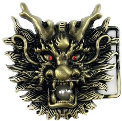 Fachoice Chinesische Gürtelschnalle Drachen-Sternzeichen Männer Gürtelschnalle Roten Drachenaugen Männlich Chinesische Tier Schmuck