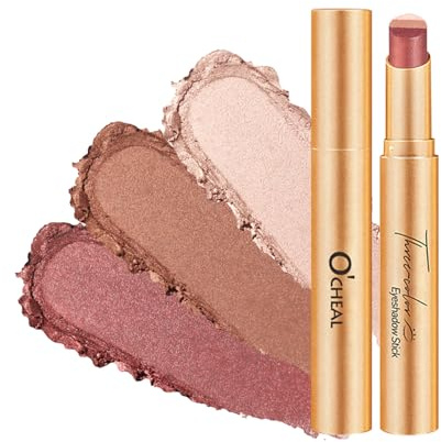 O’CHEAL 3 Farben Lidschatten Stift, Wasserfest, Schimmernd 4# | Creme Lidschattenstift fuer Augen Make-up, Langanhaltend, Verblendbar, Ideal fuer Anfaenger