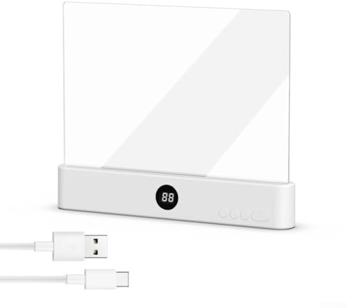Smart LED Buchlicht, wiederaufladbar, 1200 mAh, 3 Farbmodi, einstellbare Helligkeit, Augenschutz, Leselampe, 185 x 22,5 x 153 mm, Schwarz Weiß Rosa (Weiß)