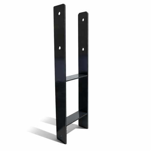 Domax Pfostenträger PSH 100x600 mm zum Einbetonieren – Pfostenanker Anthrazit RAL 7016 pulverbeschichtet & verzinkt – Stahl Pfostenschuh für Holzpfosten, Carport, Zaun, Pergola