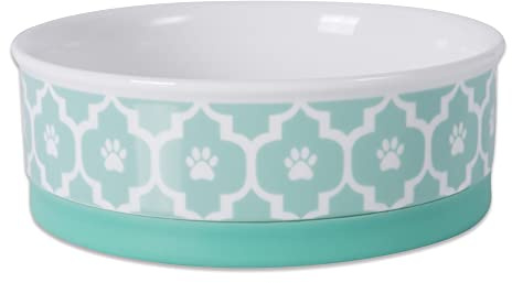 Bone Dry Lattice Collection Gamelle et boîte pour Animal Domestique Rond Taille M 15,2 x 15,2 x 5,1 cm Aqua