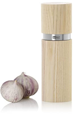 AdHoc MP25 Pfeffer- oder Salzmühle TEXTURA ANTIQUE, weiß, Keramik Mahlwerk CeraCut®, Eschenholz/Edelstahl