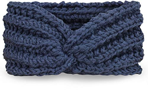 PiriModa Damen Strick Stirnband Ohrwärmer Winter Kopfband Haarband (Silber)