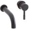 Milano Nero Modern Wall Mounted Mono Bathroom Basin Mixer Tap Lever Handle - Black