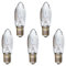 AUSWAHL 8V - 55V - netSells - 5er Set - 15V 3W Topkerze Riffelkerze Spitzschaftkerze - für Schwibbogen u. Lichterketten - für AUSSEN - für 15-16 Brennstellen - klar