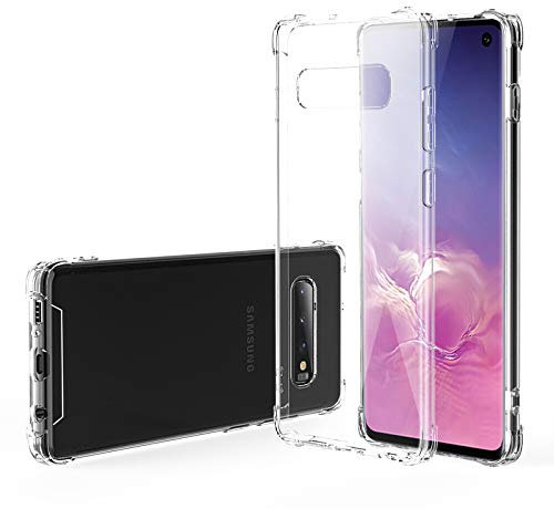 Totill Coque pour Samsung Galaxy S10, Transparente Silicone TPU Bumper Housse Phone Case Cover, Anti-Jaunissement & Anti-Rayures, Dos Rigide Transparent - HD Clair Étui de Protection Antichoc