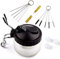 Awsuc Olla de Limpieza de aerógrafo, Kit de Limpieza de aerógrafo con cepillos de Limpieza, Aguja de Limpieza, Boquilla de Limpieza, Botella de Lavado, Herramientas de reparación de extracción
