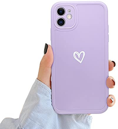 Newseego Compatibile per iPhone 11 Case Silicone (6.1 inch), Carino Heart iPhone 11 Custodia Morbido TPU iPhone 11 Cover per Ragazze Donne Protettivo Custodia in Antiurto Sottile iPhone 11- Viola