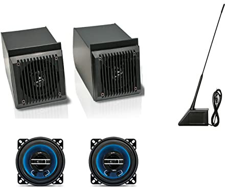 Generico Kit AUTORADIO Panda 750 1000 Prodotte dal 1986-2003 2 Casse Nere E Antenna Radio Stereo KT60011N - PK-100 - ANT-400