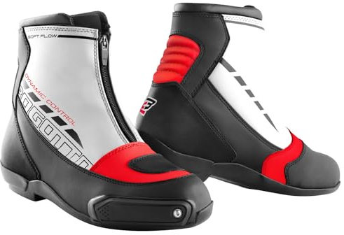 Bogotto Lap Motorradschuhe, weiß/schwarz/rot, 45