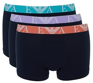 EMPORIO ARMANI Herren 3-Pack Trunk Badehose, Armani BLU/Armani BL, L