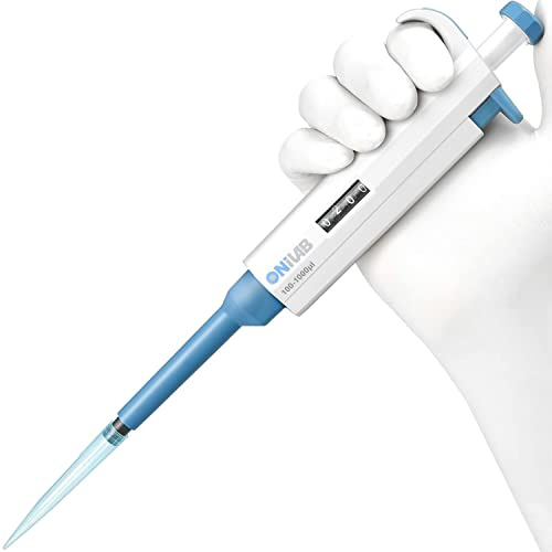 ONiLAB 10-100μl Laboratory Single Channel Pipette Scientific Laboratory Micropipette Manual Adjustable Volume, High Precision, Pipettor…