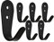 Mokife Wandhaken Schwarz Matt Schwerlast, 6 Stück Groß J Metall Kleiderhaken Edelstahl Garderobenhaken 3mm Dick Einzeln Garderobe Haken mit Schrauben