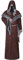 Mystische Zauberer Robe Halloween Cosplay Kostüme für Männer, Erwachsene Mittelalter Uniform Vintage Renaissance Kleidung, Herren Outfit Zauberer Mantel Umhang(Braun,L)