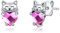 Katze Ohrstecker Silber 925 Ohrringe Katzen Hypoallergen Creolen Mädchen Stecker Kristall Katze Geschenke Schmuck für Kinder Damen…