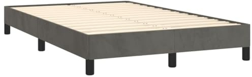 vidaXL Polsterbett, Bett Bettgestell mit Lattenrost, Schlafzimmerbett Doppelbett mit Stützbeinen, Bettrahmen Schlafzimmermöbel, Dunkelgrau 120x200cm Samt