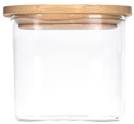 TALK-POINT Vorratsdosen aus Glas mit Bambusdeckel, Vorratsgläser, Glasbehälter | 550 ml - 2500 ml | luftdicht, Spülmaschinenfest, Mottensicher (750 ml)