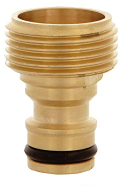 Amig - Adaptador Macho para Unión de Grifo con Manguera - 3/4 - Conexión Rápida y Fácil para Mangueras de Agua - Unión Mediante Rosca - Latón - Mate