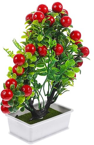 HOMSFOU Künstliche Topfpflanze mit Obst Bonsai-Simulator für Tischdekoration Künstlicher Obstbaum im Topf für Innenbereich