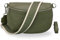 BRISE Bauchtasche Damen Echtleder AFIA Silber Handgemachte Umhängetasche Crossbody Bag mit Ledergurt + Optionalen Breiten Gemusterten Riemen 3 Fächer Hüfttasche Made in Italy (Khaki-Silber 3)