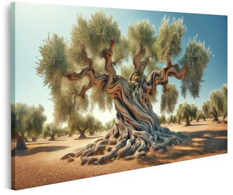 islandburner Prime Bild auf Leinwand Alter Olivenbaum medizinisches Setting Bilder Wandbilder Poster