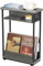 YEAKOO Narrow Side Table for Narrow and Small Spaces, Skinny Bedside Table Small Nightstand with Magazine Rack Space Saving (Grey, M)