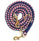 Leisegrün Paracord Hundeleine 2m | Handgefertigte Leine 3-Fach verstellbar | Handmade für kleine und mittelgroße Hunde (Ruby Twist, 2 m) | Farbe: Rot-Blau