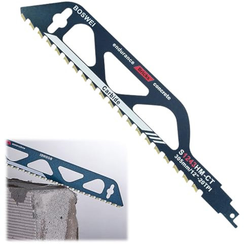 Mineup Lame per Sega a Gattuccio, 305 mm Lame Sega a Sciabola Lama, Lama Gattuccio Lama Segh, lame seghetto alternativo per Tagliare Pietra, Legno, Mattoni, Lastre di Cemento, S1243HM