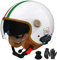 GNIUBBDB Bluetooth-Motorrad-Jethelm, Retro-Halbhelm im Deutschen Stil, 3/4-Rollerhelm für Erwachsene, ECE-zugelassen, mit Doppelvisier, Motorrad-Moped-Helme G-2,L (59-60cm)